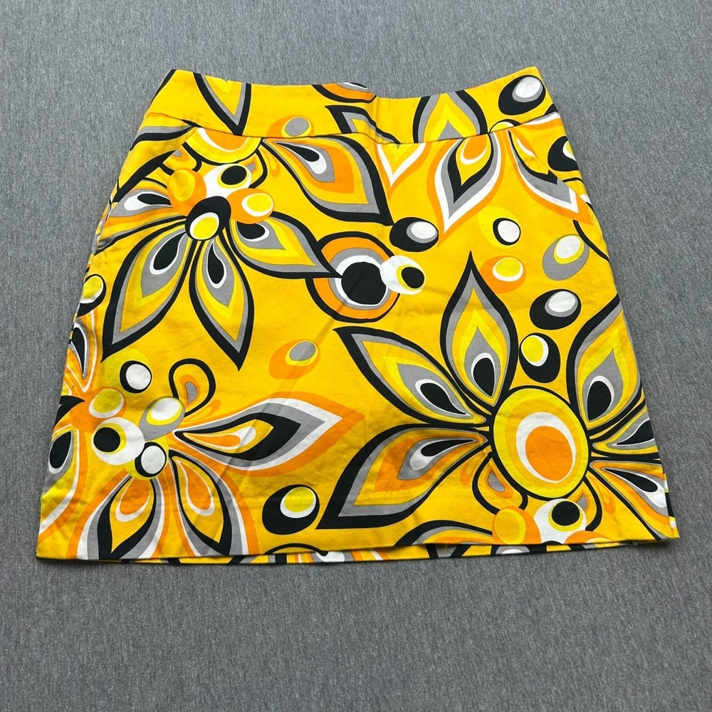 Loudmouth Ladies Golf Skort Womens 4 Yellow Floral Side Zip Shorts Pockets